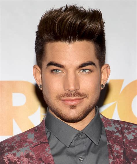 Adam Lambert Short Straight Brunette Hairstyle