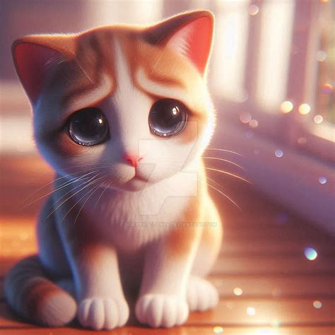 cute sad cat portrait closeup 3D HD by SorayasCorner on DeviantArt