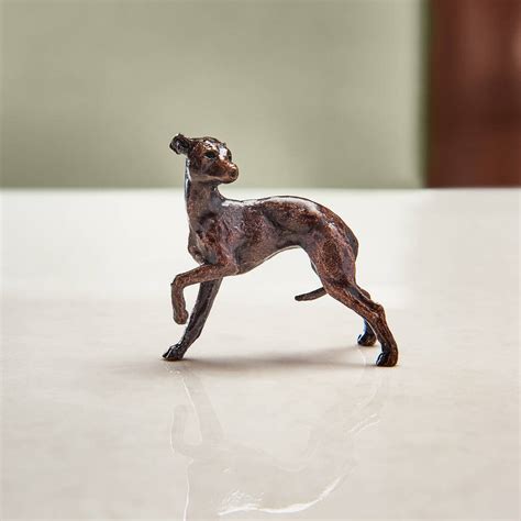 Miniature Bronze Whippet Sculpture 8th Anniversary Gift By ginger rose