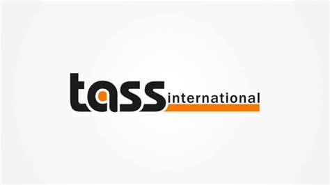 the logo for tass international is shown in black and orange on a white ...
