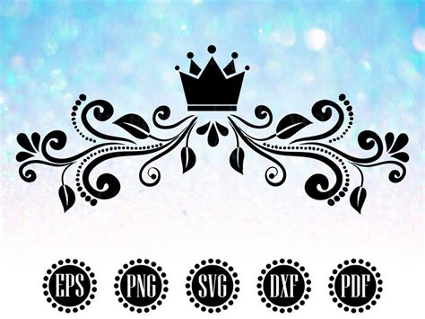 Embellishment SVG Crown SVG Fancy Swirls Clipart Wedding | Etsy