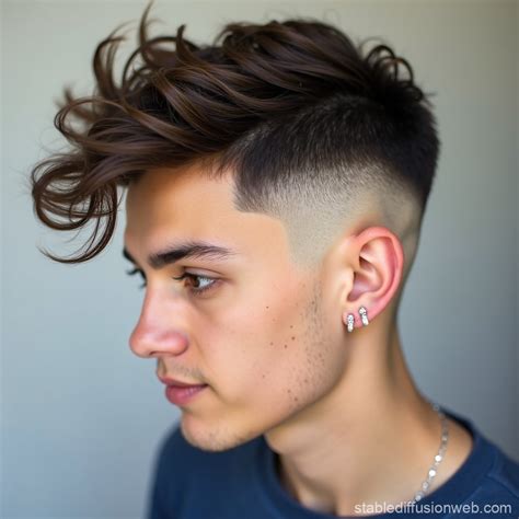 a taper fade haircut and wavy hair Prompts | Stable Diffusion Online