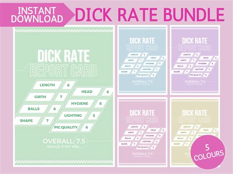 Easy to Edit Onlyfans Dick Rate Template - Score Report Card for