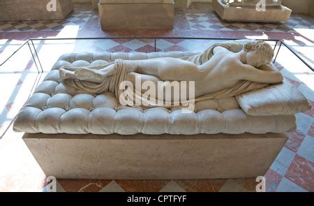 Sculpture of Hermaphrodite at the Louvre Museum Paris France Stock ...
