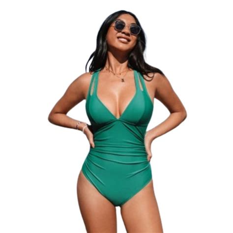 Cross Back One Piece Swimsuit — Curvy Waves