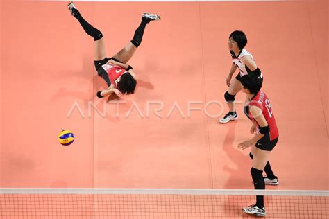 bola voli putri thailand  jepang antara foto