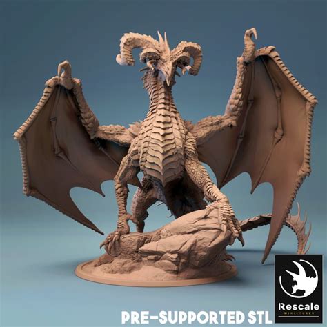 3D Printable Elder Black Dragon by Rescale Miniatures