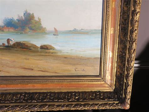 Proantic: Painting, Lake Landscape Painting In Its Period Frame