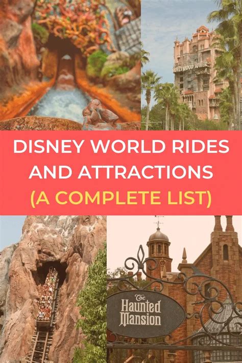 Disney World Rides and Attractions List - Next Stop WDW in 2023 ...