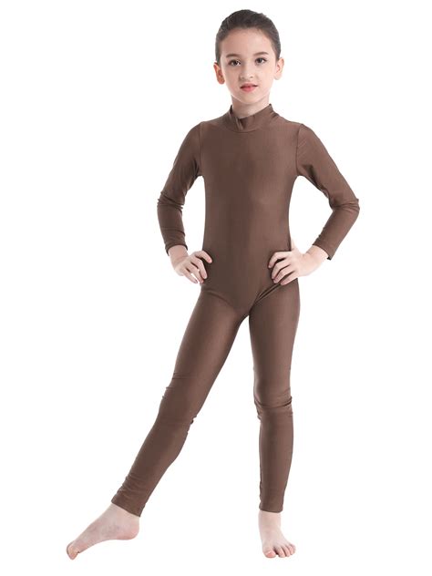 Linjinx Kids Boys Girls Mock Neck Long Sleeve Unitard Leotard Full