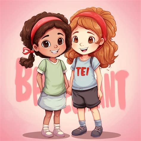 Premium Photo | Two girls with t shirts that say t shirt