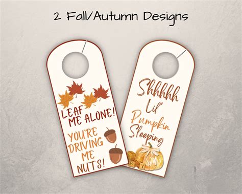 fall door knob hanger printables instant  digital