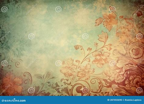 Vintage Flowers Background. Old Paper Texture Stock Illustration ...