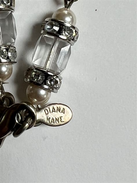 Diana Kane SS Crystal + Pearl Chain Link Necklace 16" [122GRW] | eBay