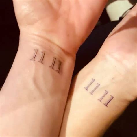 Matching "11:11" tattoo on Jennifer Aniston's and