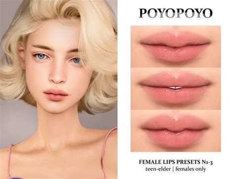 [poyopoyo] Female Lips Presets N1-3 | PoyoPoyo | Female lips, The sims ...