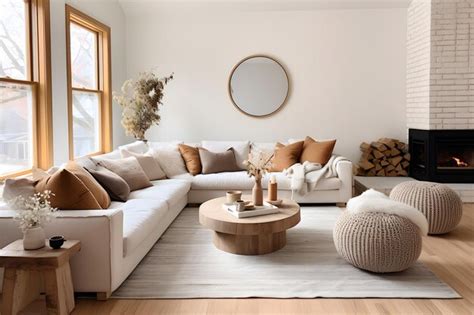 premium ai image neutral tones minimalist living room interior design