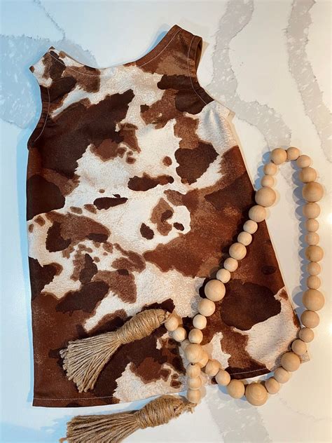 Cow Print Dress Brown Cow Print Dress Baby Cow Print Dress - Etsy