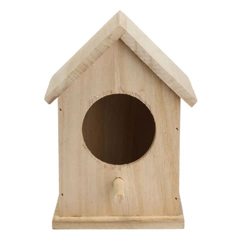 Wood Birds Nest Box Diy Breeding Parrot Cockatiels Roof Wooden Bird ...