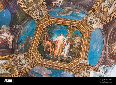 A ceiling of paintings at the Vatican Museum Stock Photo - Alamy