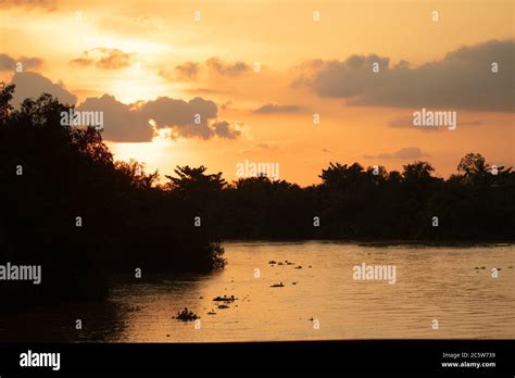 Mekong River Sunset in Vietnam Stock Photo - Alamy