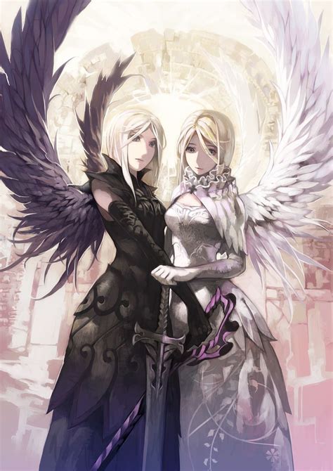 Angel sisters - dark and light. Maybe this is what Panty and Stocking ...