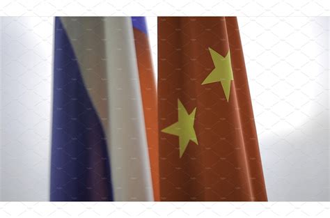 Russian and Chinese flags. Two flags | Graphics ~ Creative Market