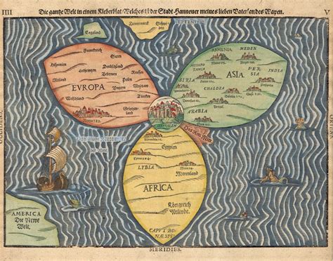 Heinrich Bünting: Clover Leaf Map (1581)