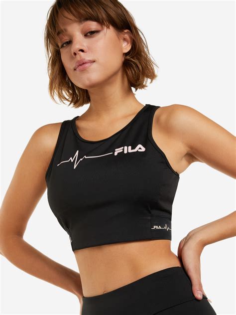 Спортивный топ бра FILA чёрный цвет — купить за 10490 тг со скидкой 50 ...