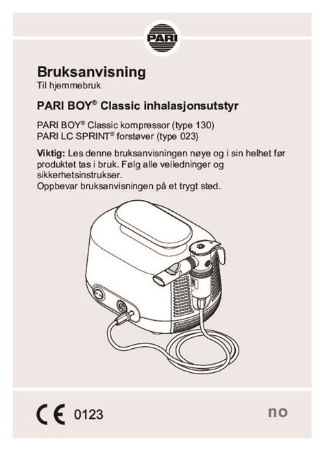 Inhalasjonsapparat Pari BOY Classic, komplett m/garnityr (220VAC ...