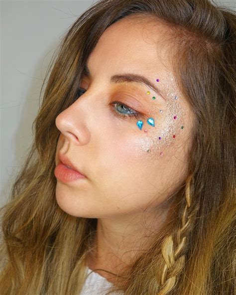 pin  lui  glitter festival makeup festival makeup rhinestones