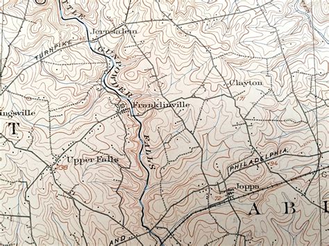 Antique 1901 Aberdeen Proving Ground, Maryland US Geological Survey Map