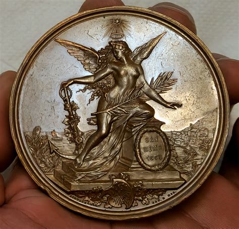 Art Nouveau Medal Nude Woman "San Remo" 1888 Friedrich III Prussia