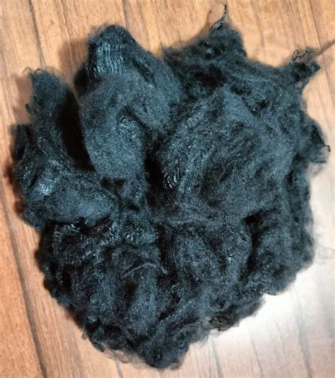 micro black raw polyester fiber packaging type loose recycled  rs