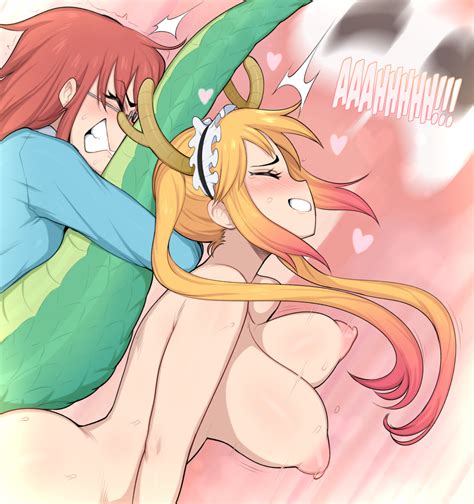 tohru and kobayashi (kobayashi-san chi no maidragon) drawn by afrobull