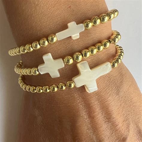 Gold Cross Bracelet - Etsy