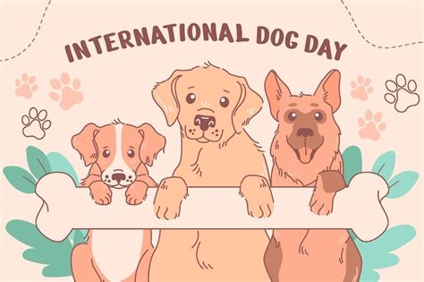 Free Vector | Hand drawn background for international dog day celebration