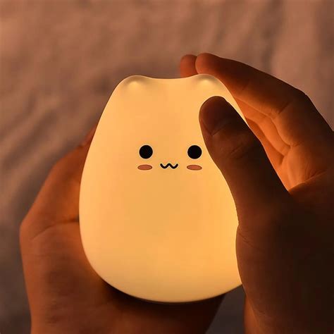 Дитячий світильник Lesko Little Cat Silicone Light LJC-101 Кіт ...