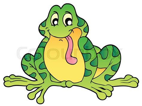 Green sitting frog - vector ... | Stock vector | Colourbox