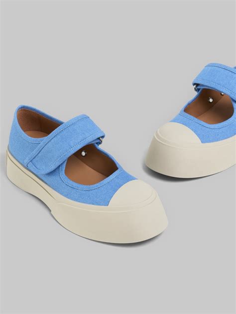 Light blue denim Mary Jane sneaker | Marni in 2024 | Mary janes, Mary