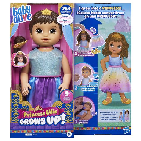 Baby Alive Princess Ellie Grows Up! Brown Hair Doll, Interactive Baby