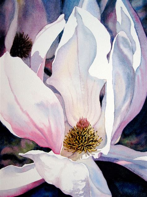 Original Watercolor Japanese Magnolia Painting 10x14 - Etsy