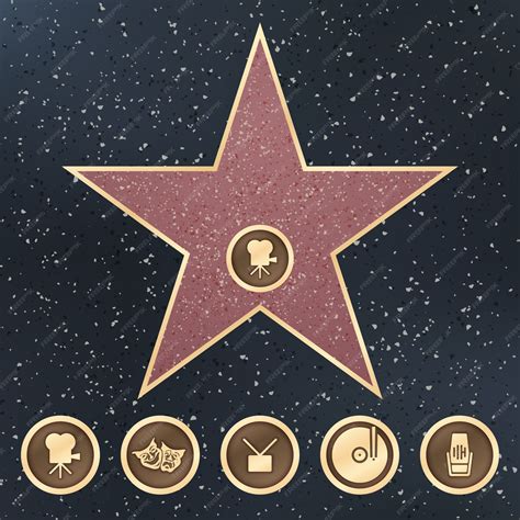 Panneau de granit étoiles Walk of fame sur le trottoir avec le vecteur