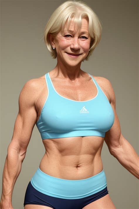 Helen Mirren in workout gear by RobertimusPrimal on DeviantArt