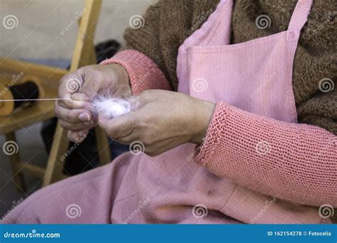 Spinning Wool on Spinning Wheel Stock Photo - Image of equipment ...