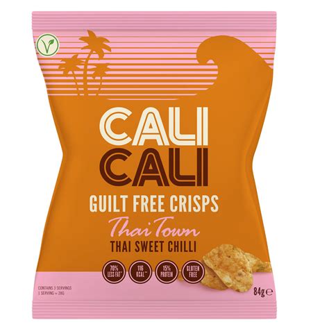Cali Cali Guilt Free Crisps Thai Town Sweet Chilli 84g | Sharing Crisps