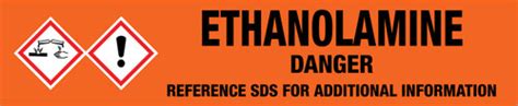 Ethanolamine [CAS# 141-43-5] - GHS Pipe Marking Label