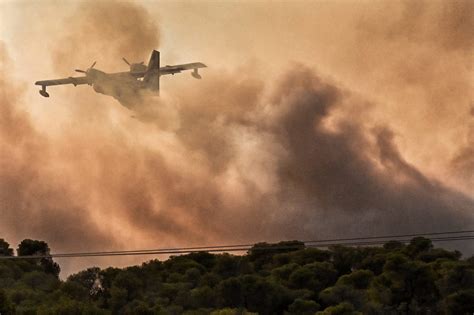 Firefighting Forces Battling the Blaze in Loutraki, Dervenochoria and ...