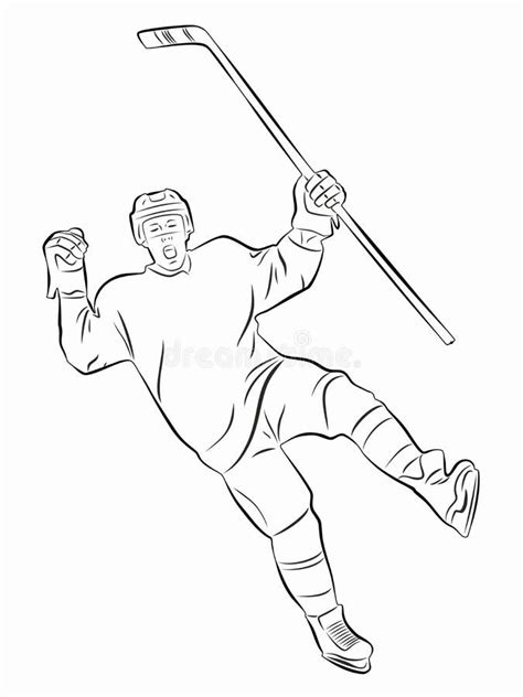 Illustration Ice Hockey Player, Vector Draw Stock Vector - Illustration ...