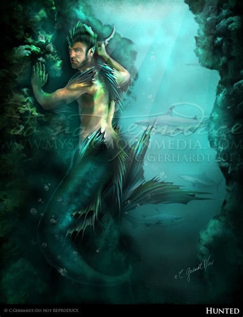 Hunted / Merman Art / Fantasy Art / Fantasy Painting / Print / - Etsy